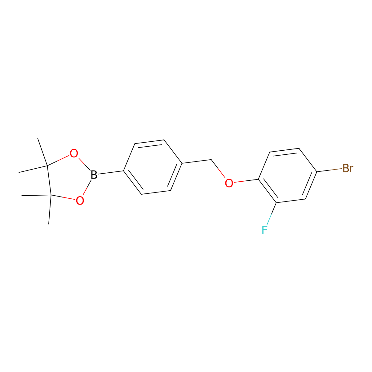 2-(4-((4-Bromo-2-fluorophenoxy)methyl)phenyl)-4,4,5,5-tetramethyl-1,3,2-dioxaborolane molecular structure, CAS 2246646-40-0