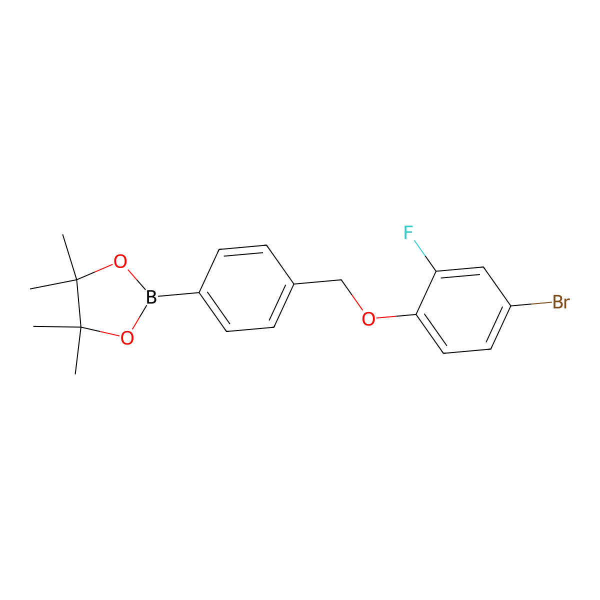 2-(4-((4-Bromo-2-fluorophenoxy)methyl)phenyl)-4,4,5,5-tetramethyl-1,3,2-dioxaborolane molecular structure, CAS 2246646-40-0