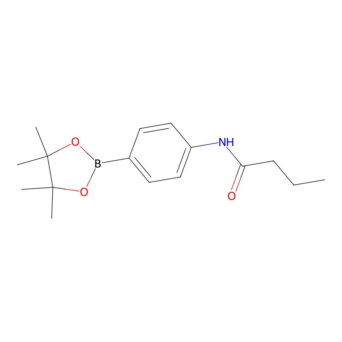 N-[4-(4,4,5,5-tetramethyl-1,3,2-dioxaborolan-2-yl)phenyl]butanamide molecular structure, CAS 2246646-52-4