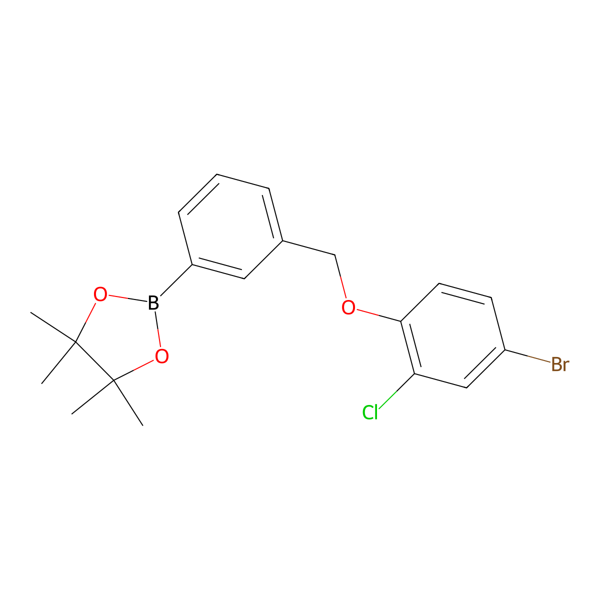 2-(3-((4-Bromo-2-chlorophenoxy)methyl)phenyl)-4,4,5,5-tetramethyl-1,3,2-dioxaborolane molecular structure, CAS 2246646-61-5
