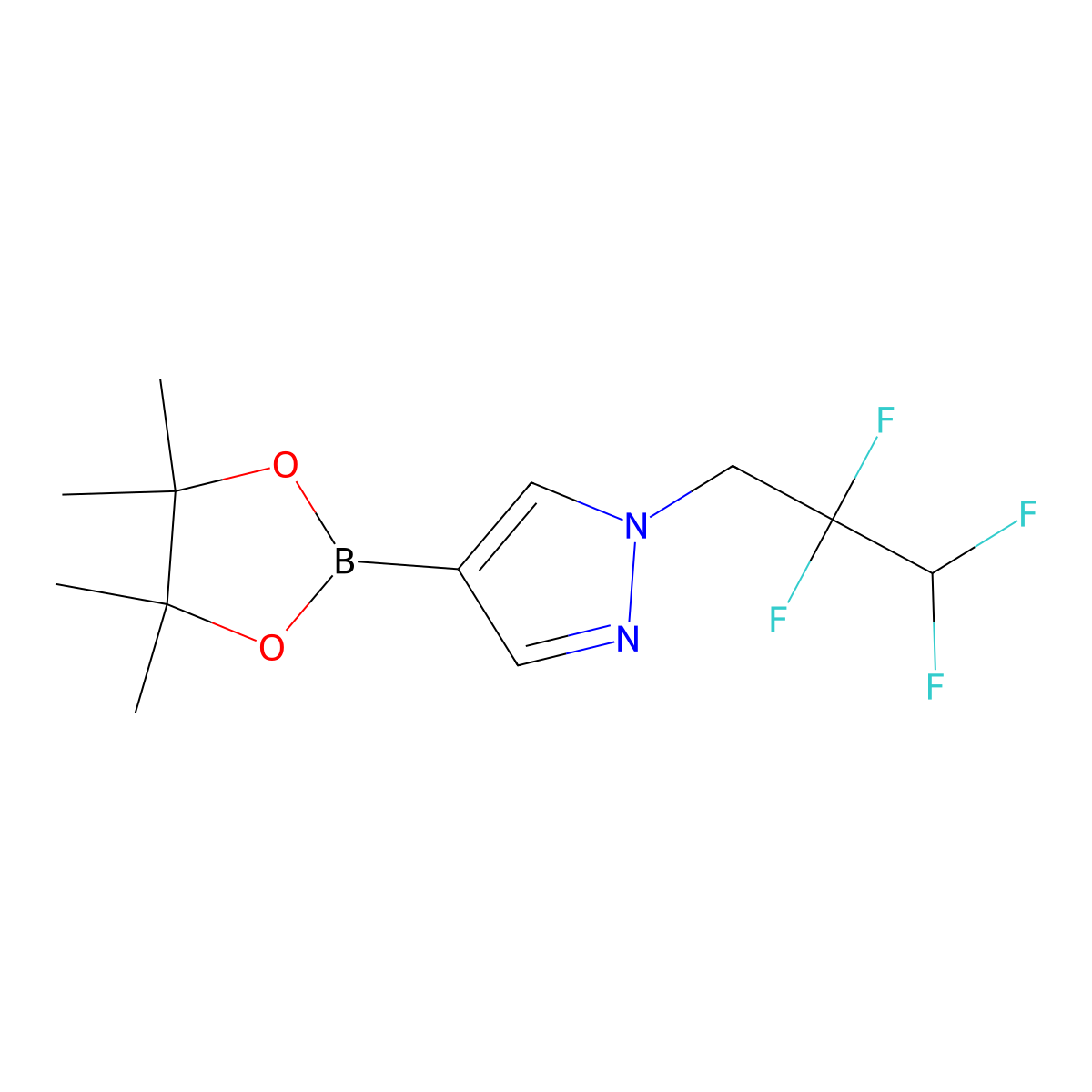 1-(2,2,3,3-Tetrafluoropropyl)-4-(4,4,5,5-tetramethyl-1,3,2-dioxaborolan-2-yl)-1H-pyrazole molecular structure, CAS 2246649-11-4