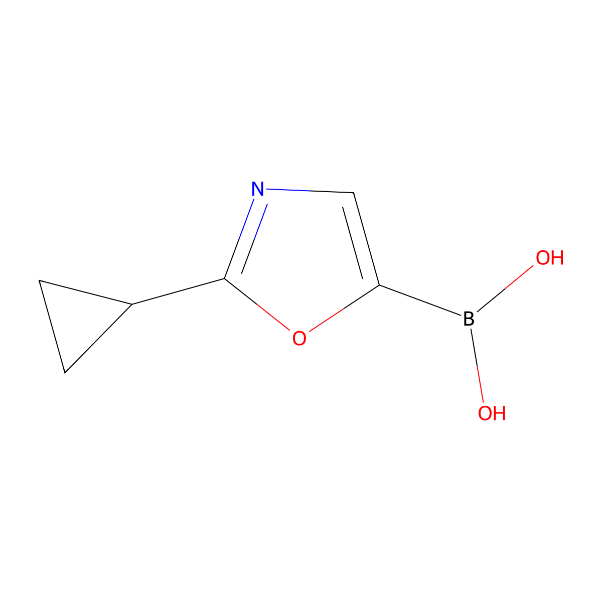 (2-Cyclopropyl-1,3-oxazol-5-yl)boronic acid molecular structure, CAS 2246651-56-7