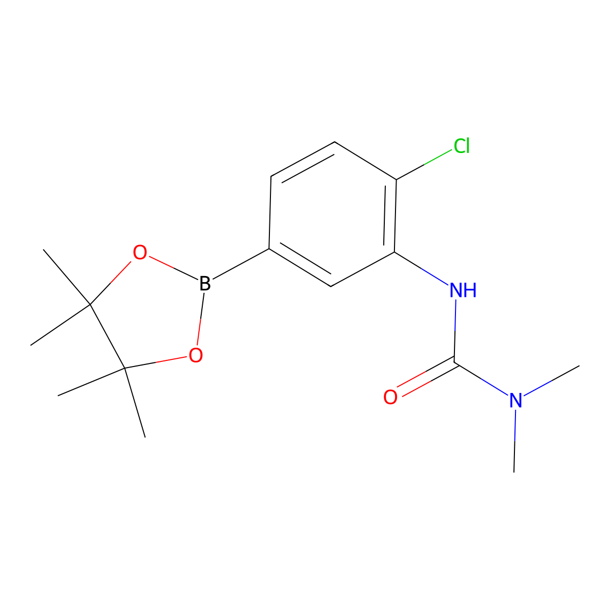 1-[2-Chloro-5-(tetramethyl-1,3,2-dioxaborolan-2-yl)phenyl]-3,3-dimethylurea molecular structure, CAS 2246654-50-0