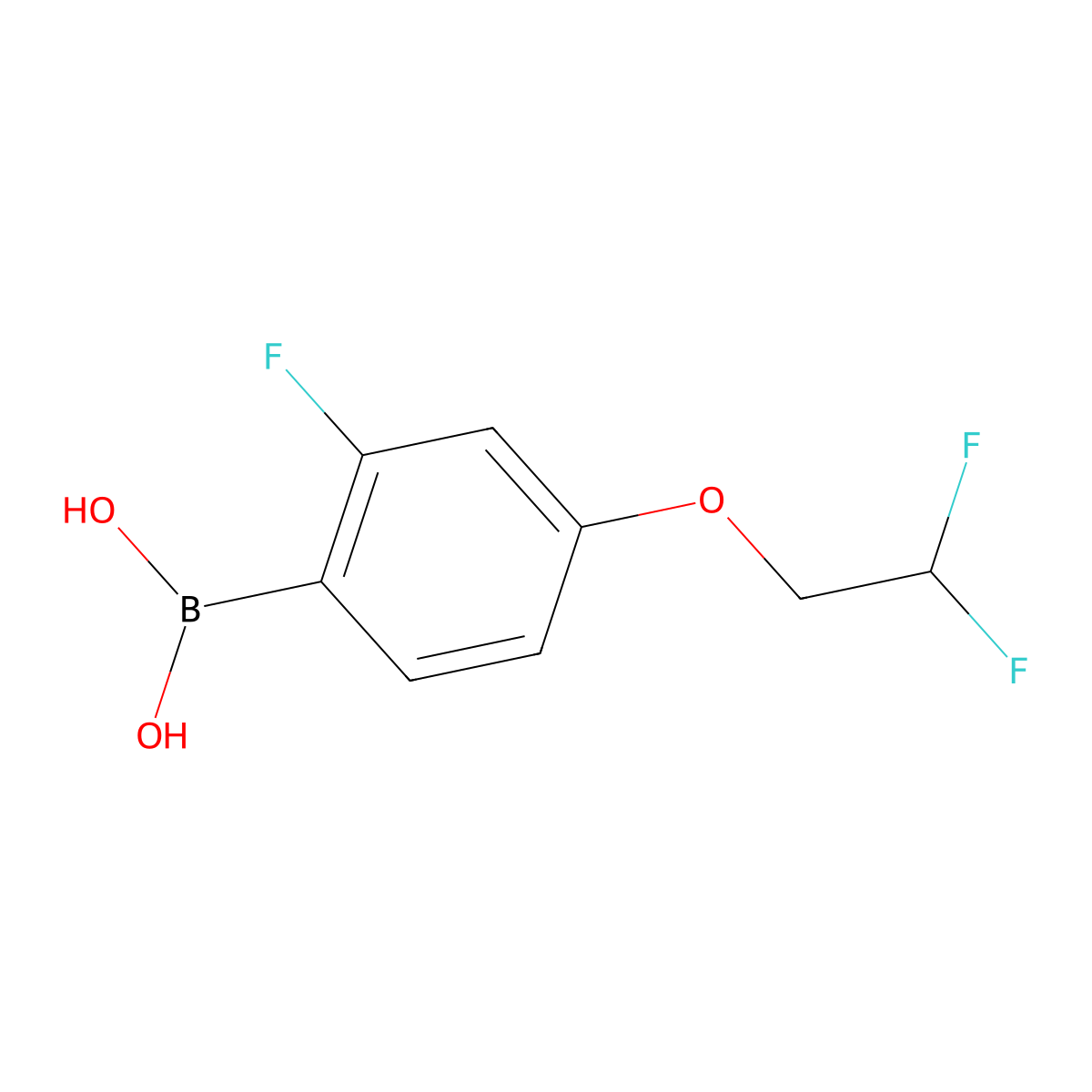 [4-(2,2-Difluoroethoxy)-2-fluorophenyl]boronic acid molecular structure, CAS 2246656-62-0