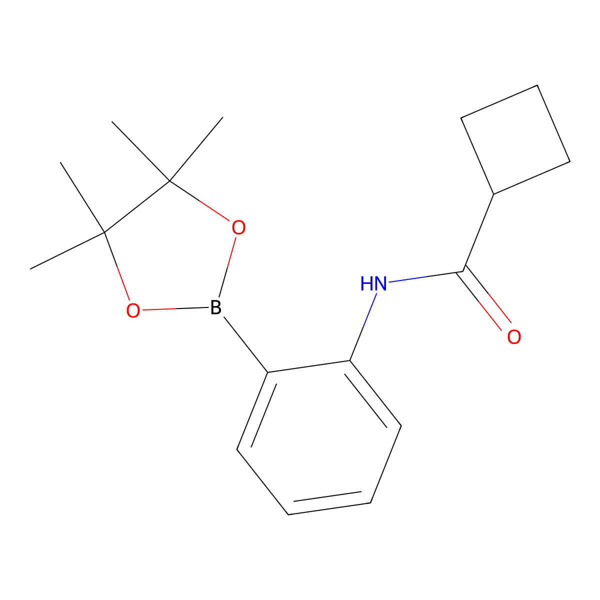 N-[2-(tetramethyl-1,3,2-dioxaborolan-2-yl)phenyl]cyclobutanecarboxamide molecular structure, CAS 2246657-11-2