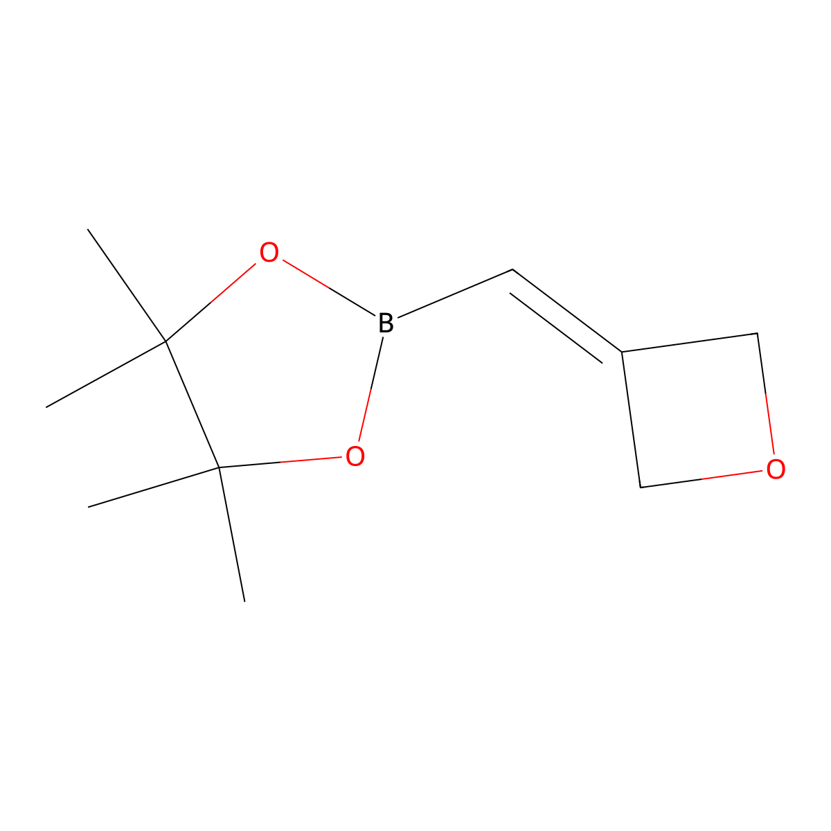 4,4,5,5-Tetramethyl-2-((oxetan-3-ylidene)methyl)-1,3,2-dioxaborolane molecular structure, CAS 2246658-69-3