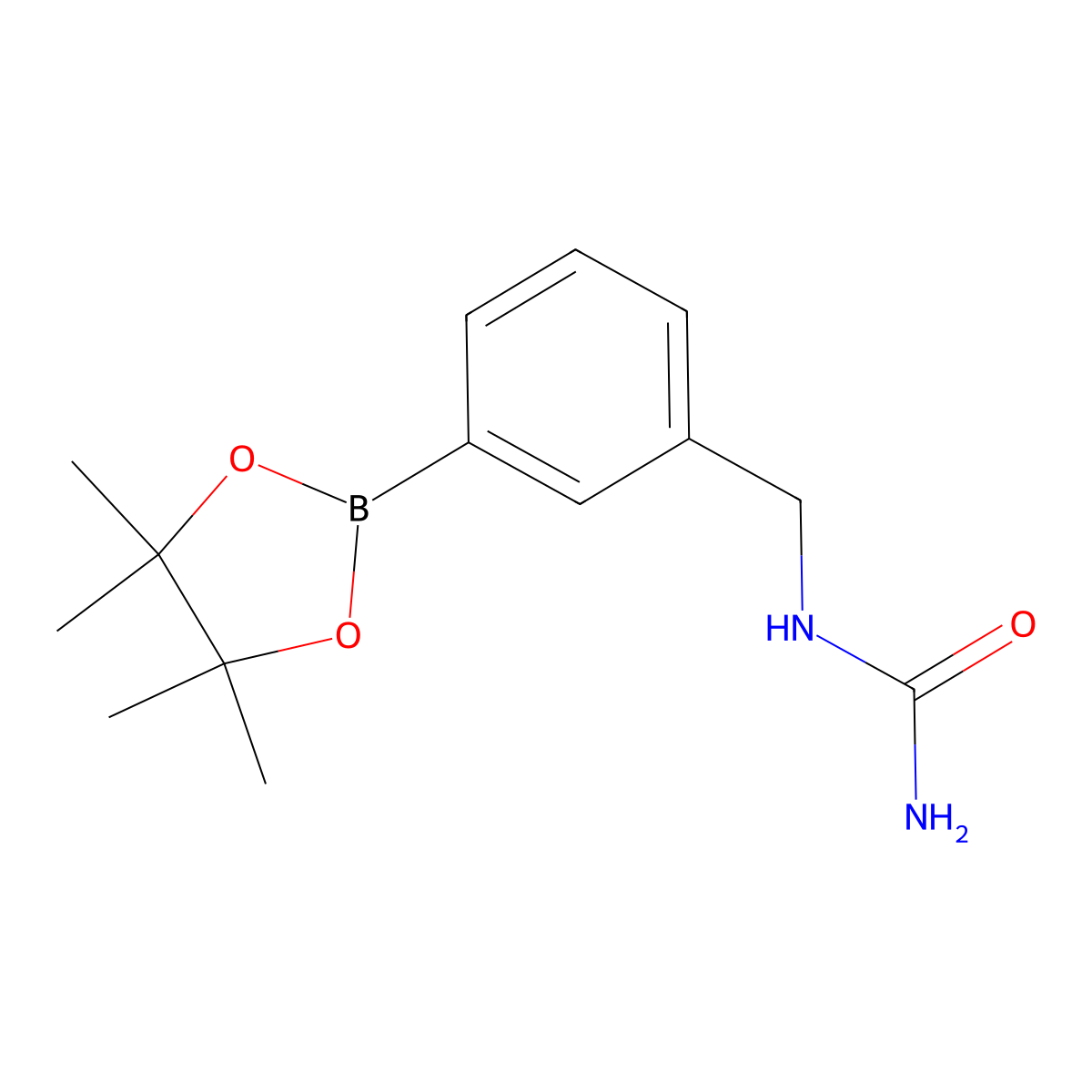 1-(3-(4,4,5,5-Tetramethyl-1,3,2-dioxaborolan-2-yl)benzyl)urea molecular structure, CAS 2246659-87-8
