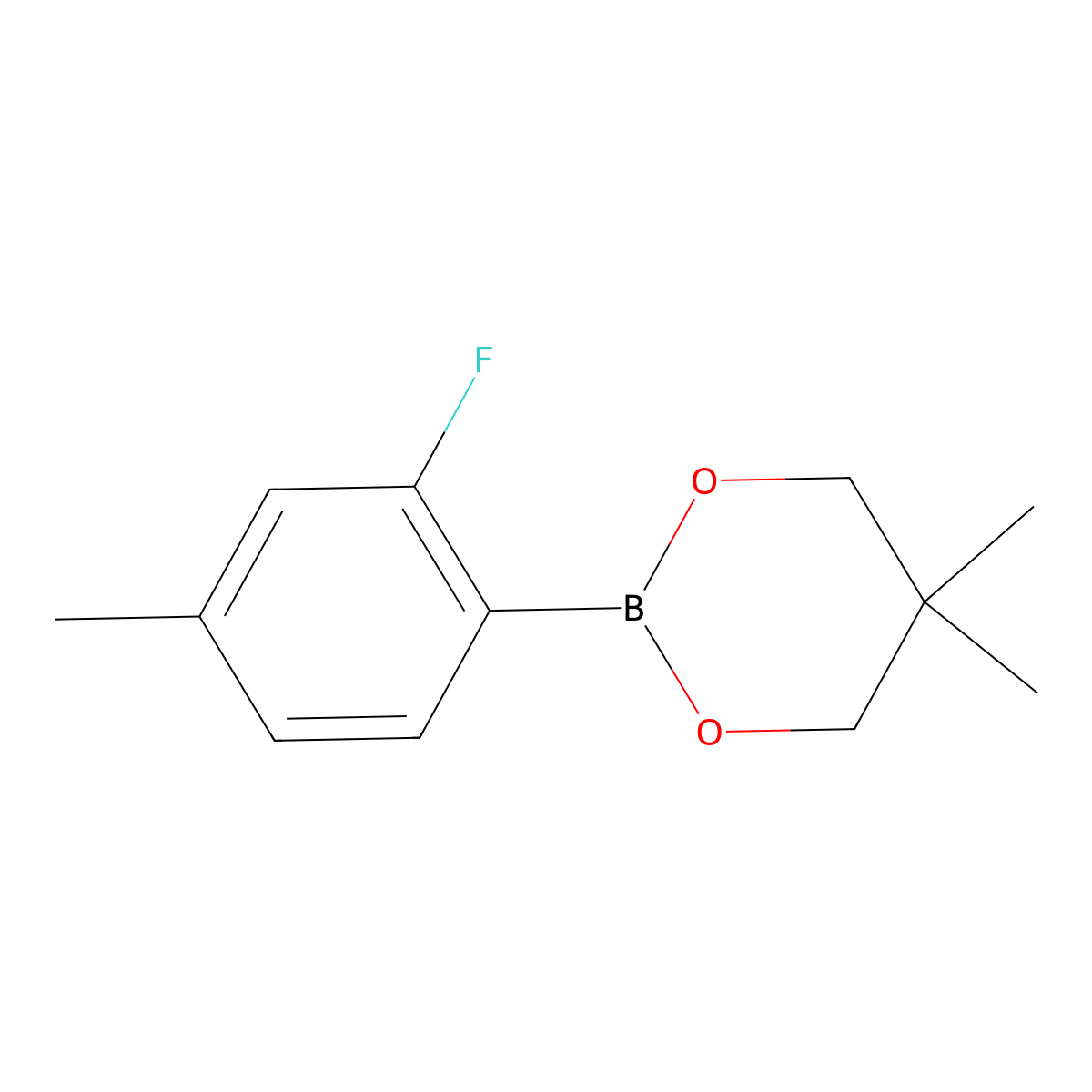 2-(2-Fluoro-4-methylphenyl)-5,5-dimethyl-1,3,2-dioxaborinane molecular structure, CAS 2246661-26-5