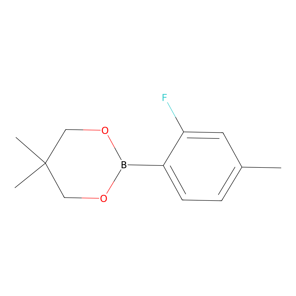 2-(2-Fluoro-4-methylphenyl)-5,5-dimethyl-1,3,2-dioxaborinane molecular structure, CAS 2246661-26-5