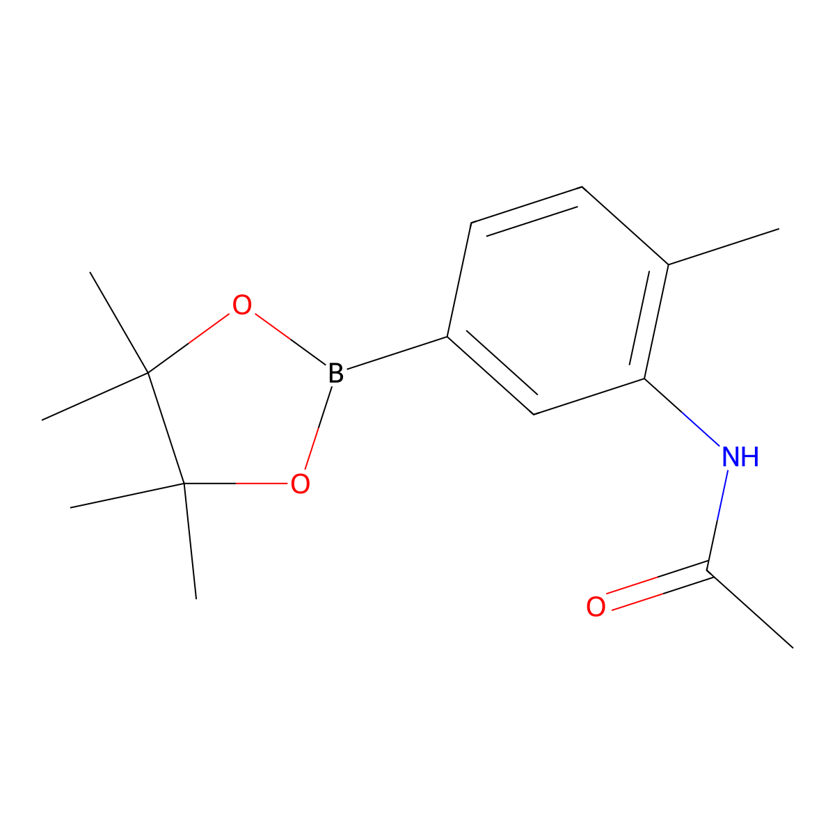 N-(2-methyl-5-(4,4,5,5-tetramethyl-1,3,2-dioxaborolan-2-yl)phenyl)acetamide molecular structure, CAS 2246663-62-5