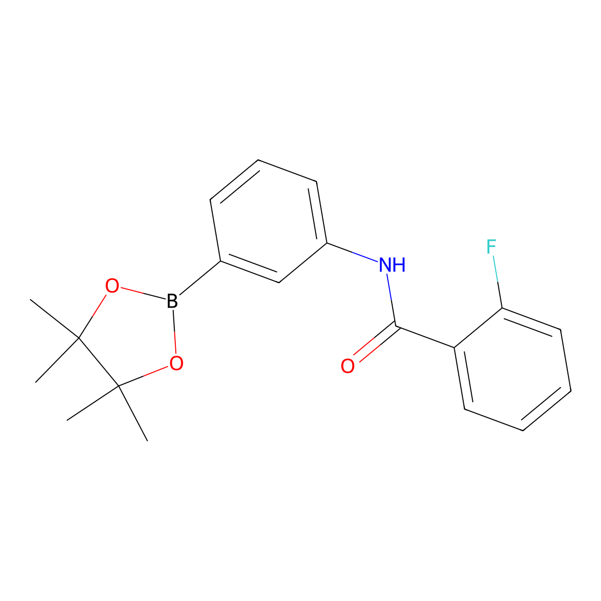 2-fluoro-N-(3-(4,4,5,5-tetramethyl-1,3,2-dioxaborolan-2-yl)phenyl)benzamide molecular structure, CAS 2246667-45-6