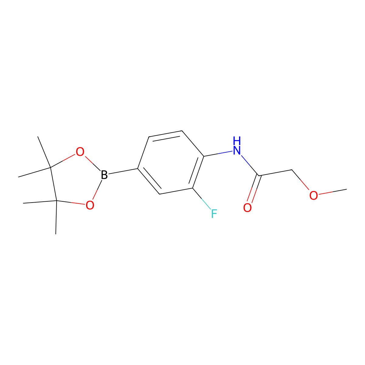 N-(2-Fluoro-4-(4,4,5,5-tetramethyl-1,3,2-dioxaborolan-2-yl)phenyl)-2-methoxyacetamide molecular structure, CAS 2246668-24-4
