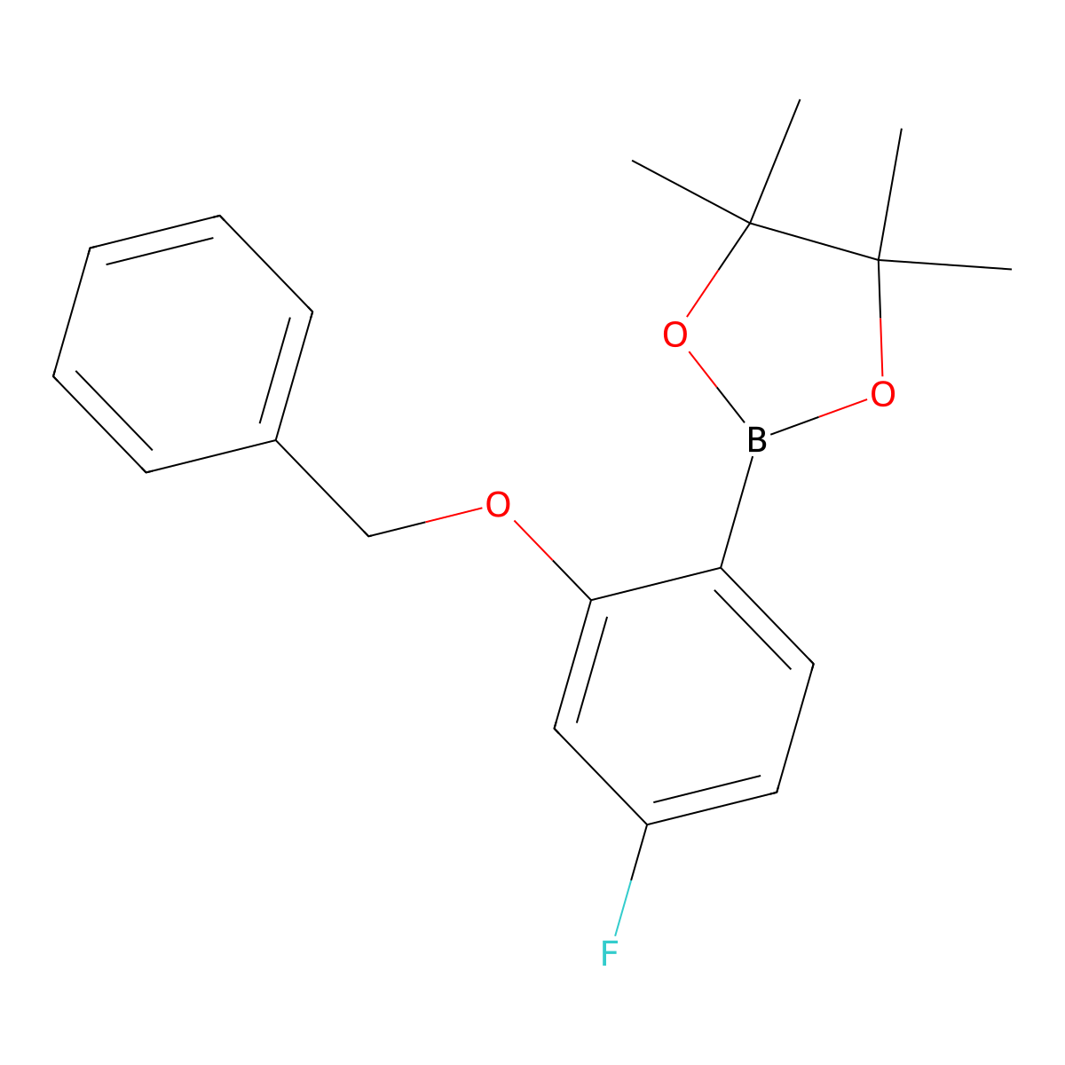 2-(2-(Benzyloxy)-4-fluorophenyl)-4,4,5,5-tetramethyl-1,3,2-dioxaborolane molecular structure, CAS 2246670-77-7