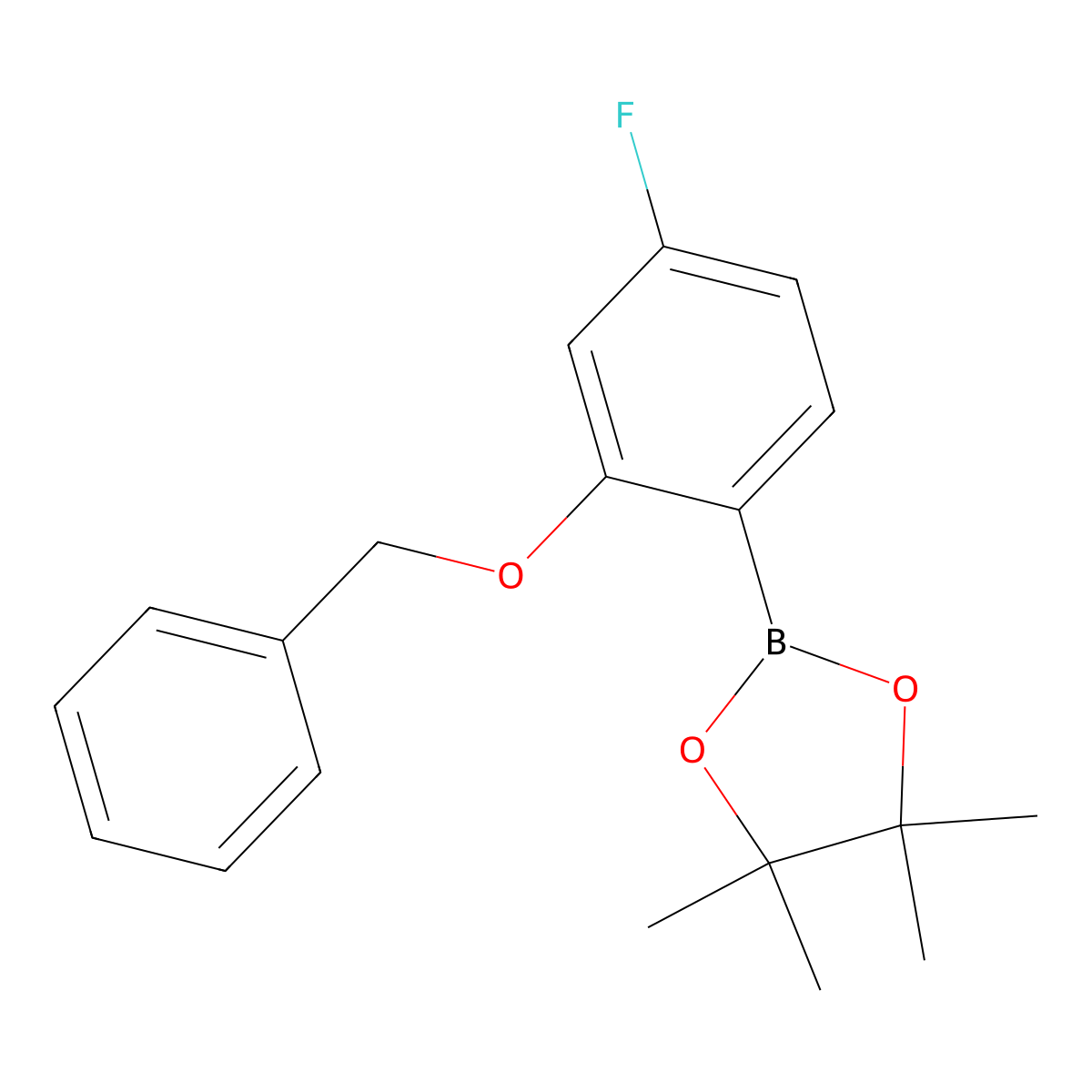 2-(2-(Benzyloxy)-4-fluorophenyl)-4,4,5,5-tetramethyl-1,3,2-dioxaborolane molecular structure, CAS 2246670-77-7
