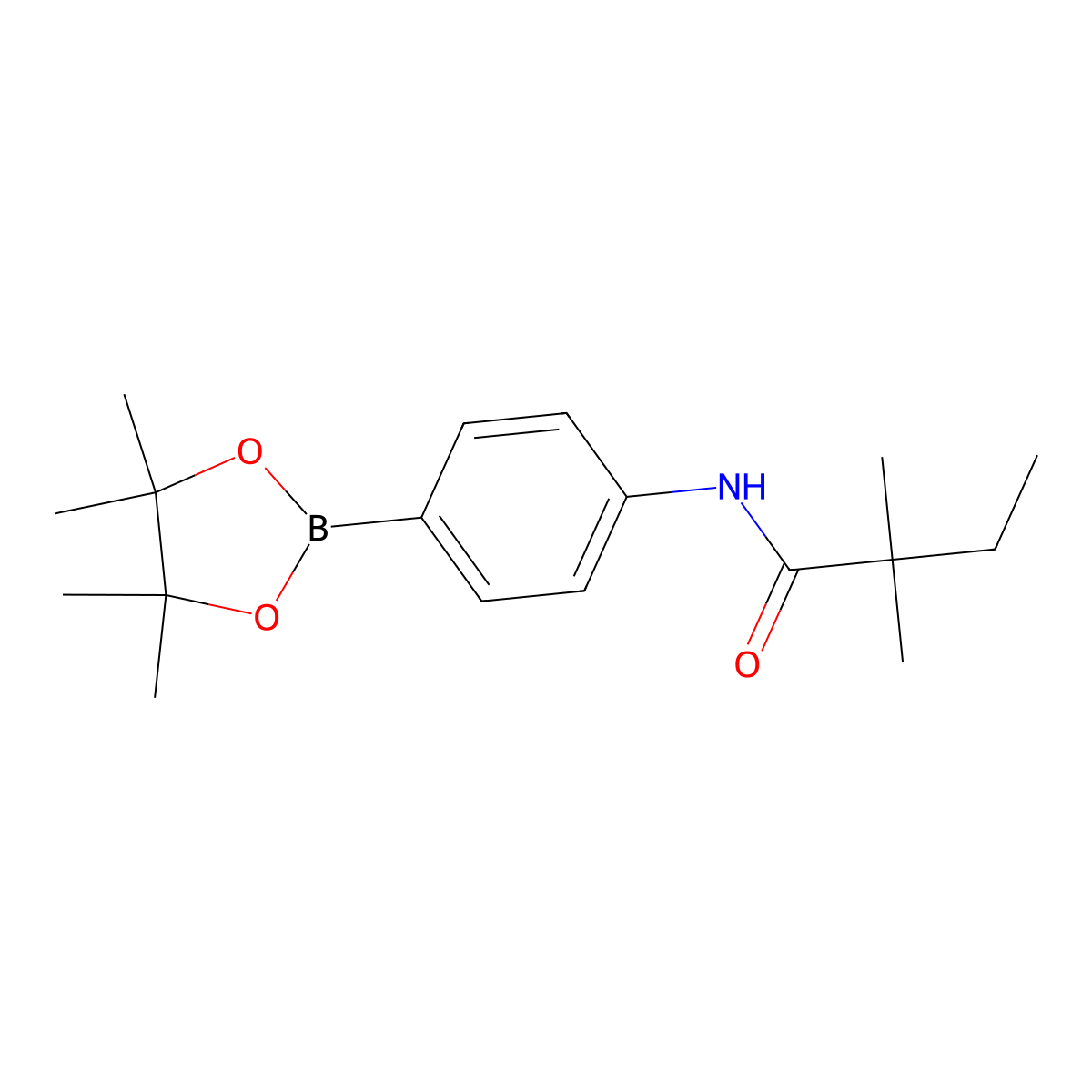 2,2-dimethyl-N-[4-(tetramethyl-1,3,2-dioxaborolan-2-yl)phenyl]butanamide molecular structure, CAS 2246671-57-6