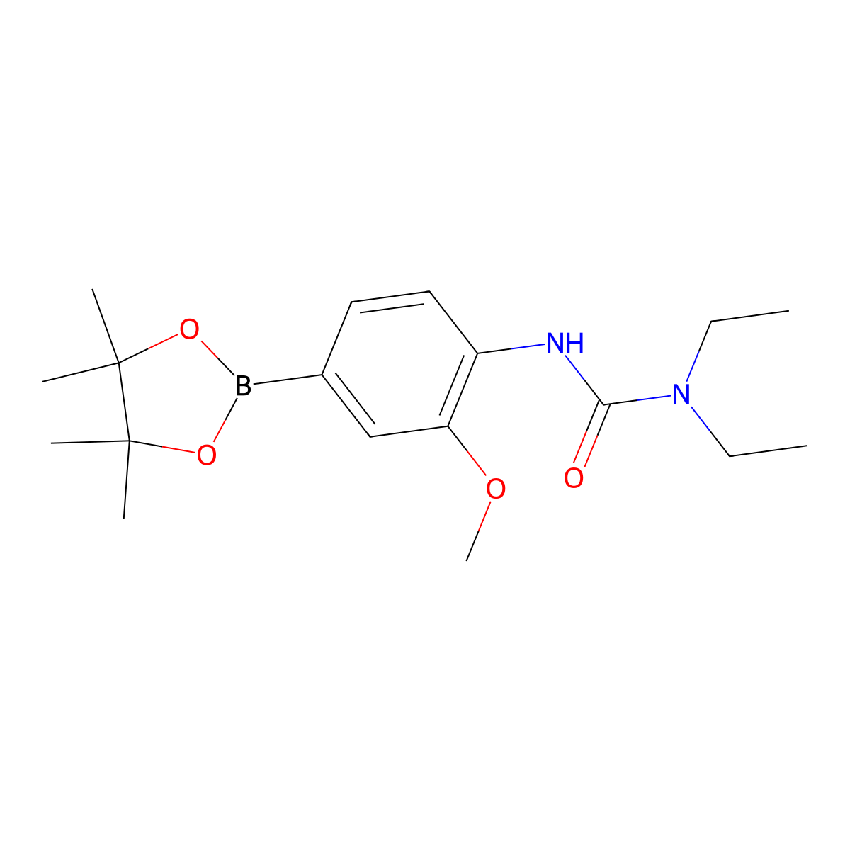 1,1-Diethyl-3-(2-methoxy-4-(4,4,5,5-tetramethyl-1,3,2-dioxaborolan-2-yl)phenyl)urea molecular structure, CAS 2246673-66-3