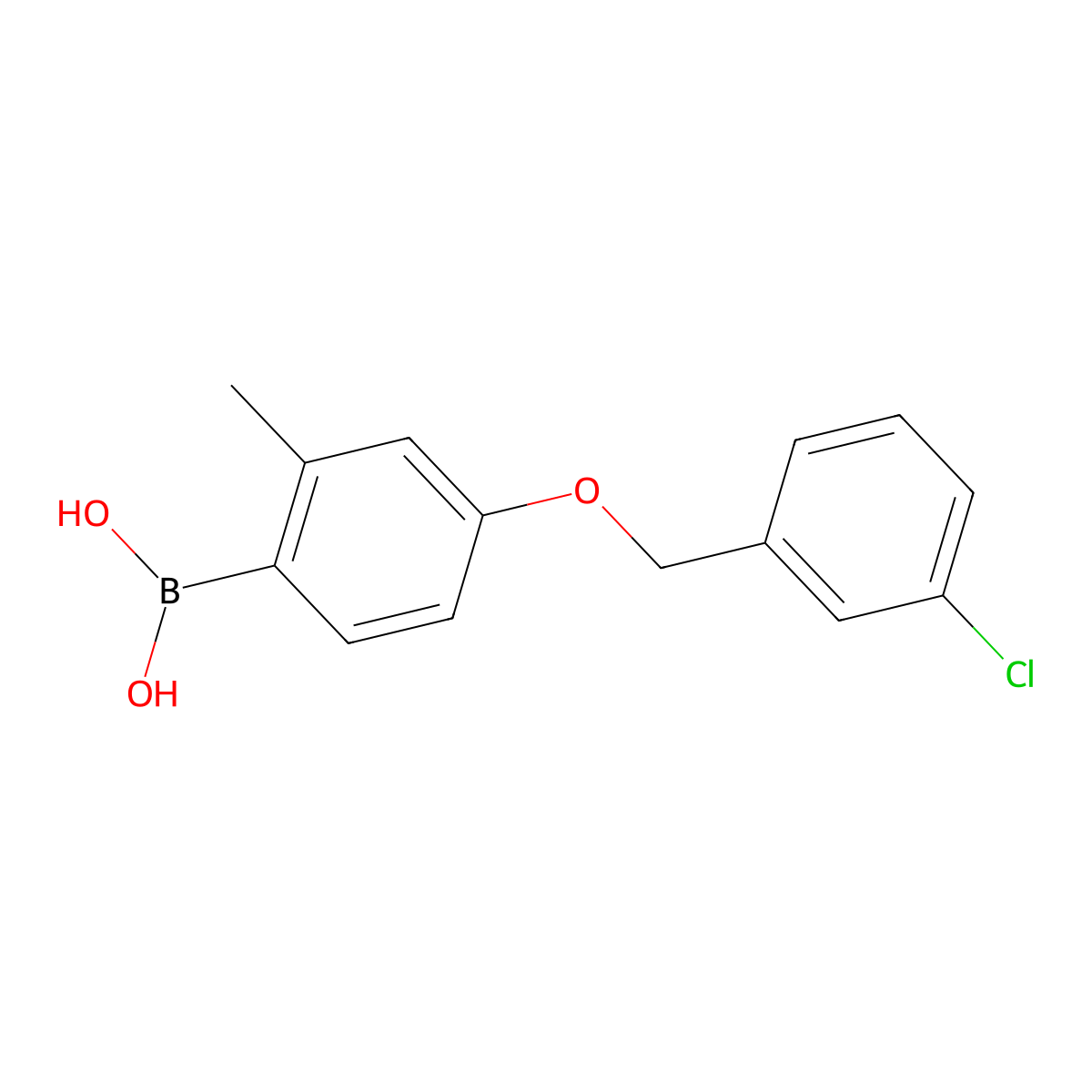 {4-[(3-Chlorophenyl)methoxy]-2-methylphenyl}boronic acid molecular structure, CAS 2246673-80-1