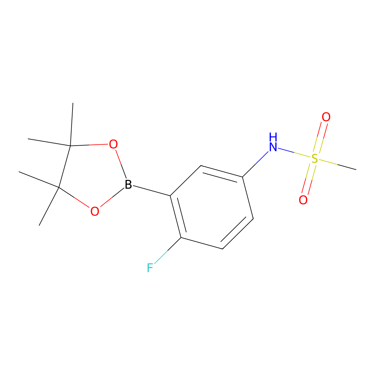 N-(4-Fluoro-3-(4,4,5,5-tetramethyl-1,3,2-dioxaborolan-2-YL)phenyl)methanesulfonamide molecular structure, CAS 2246674-86-0