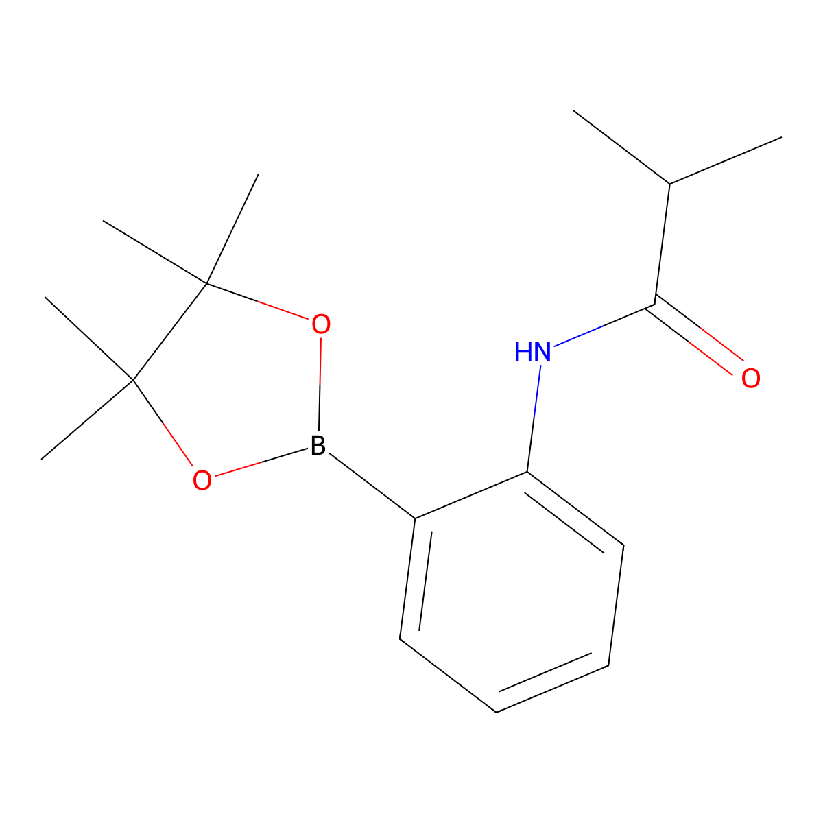 2-methyl-N-[2-(tetramethyl-1,3,2-dioxaborolan-2-yl)phenyl]propanamide molecular structure, CAS 2246676-49-1