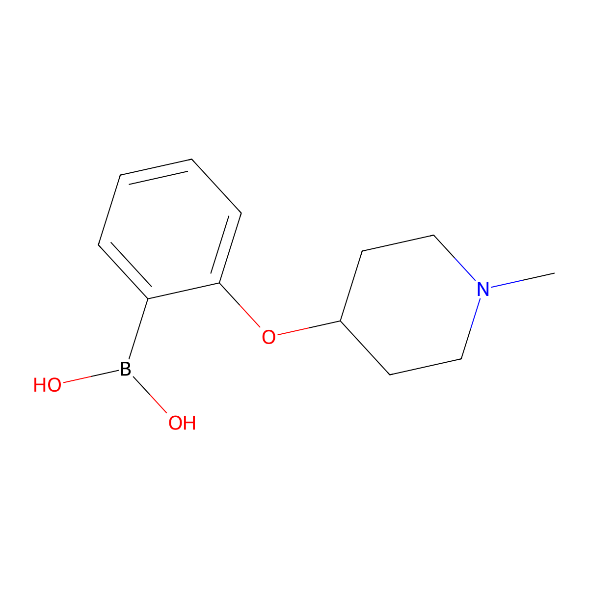 B-[2-[(1-Methyl-4-piperidinyl)oxy]phenyl]boronic acid molecular structure, CAS 2246678-23-7