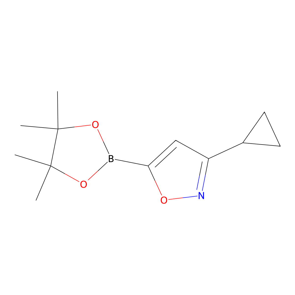 3-Cyclopropyl-5-(4,4,5,5-tetramethyl-1,3,2-dioxaborolan-2-yl)-1,2-oxazole molecular structure, CAS 2246679-09-2