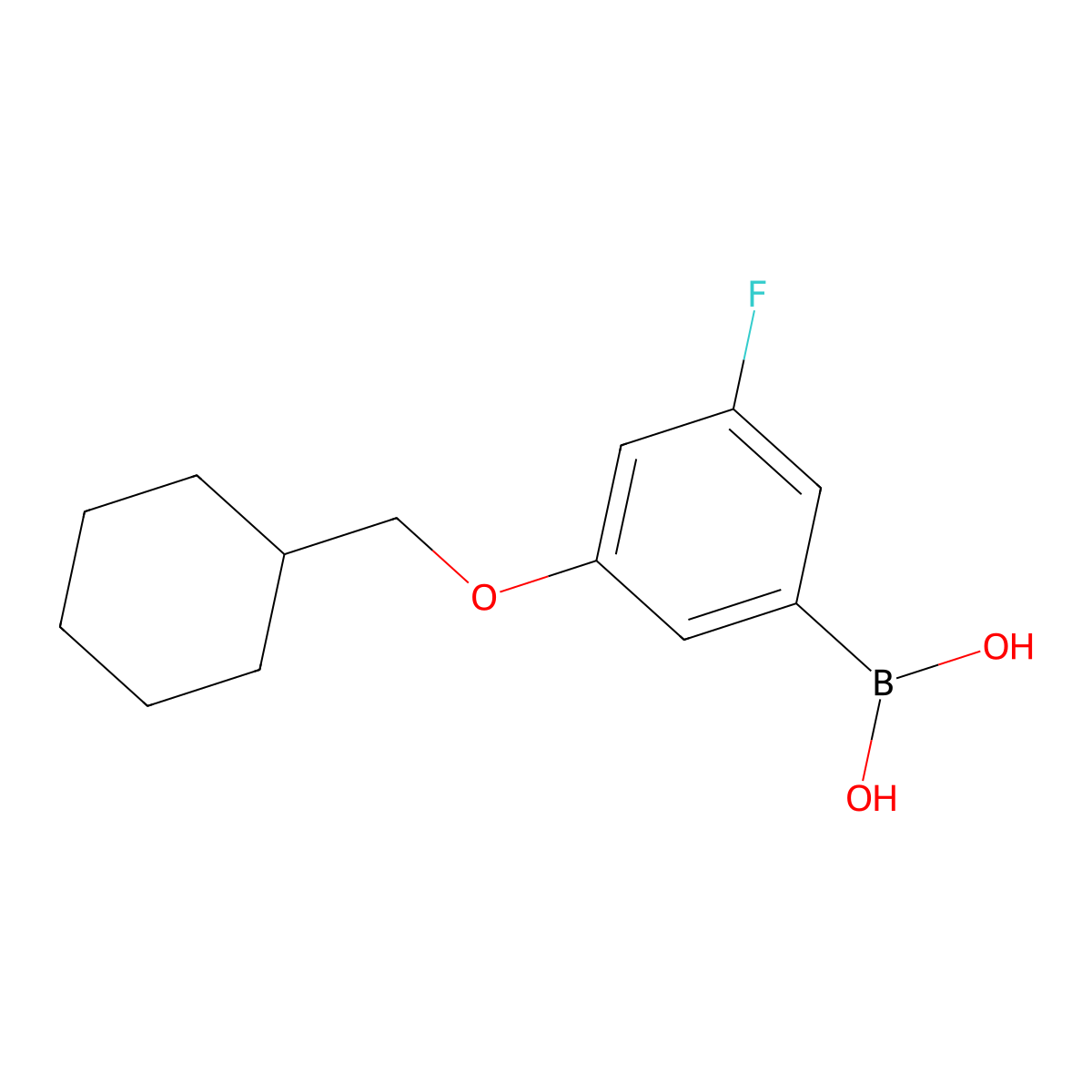 (3-(Cyclohexylmethoxy)-5-fluorophenyl)boronic acid molecular structure, CAS 2246679-23-0