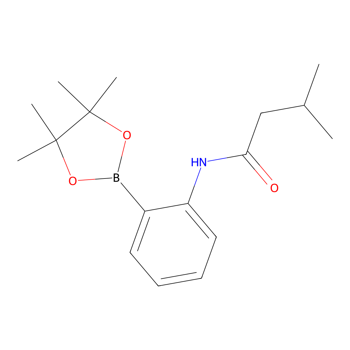 3-methyl-N-[2-(tetramethyl-1,3,2-dioxaborolan-2-yl)phenyl]butanamide molecular structure, CAS 2246681-91-2