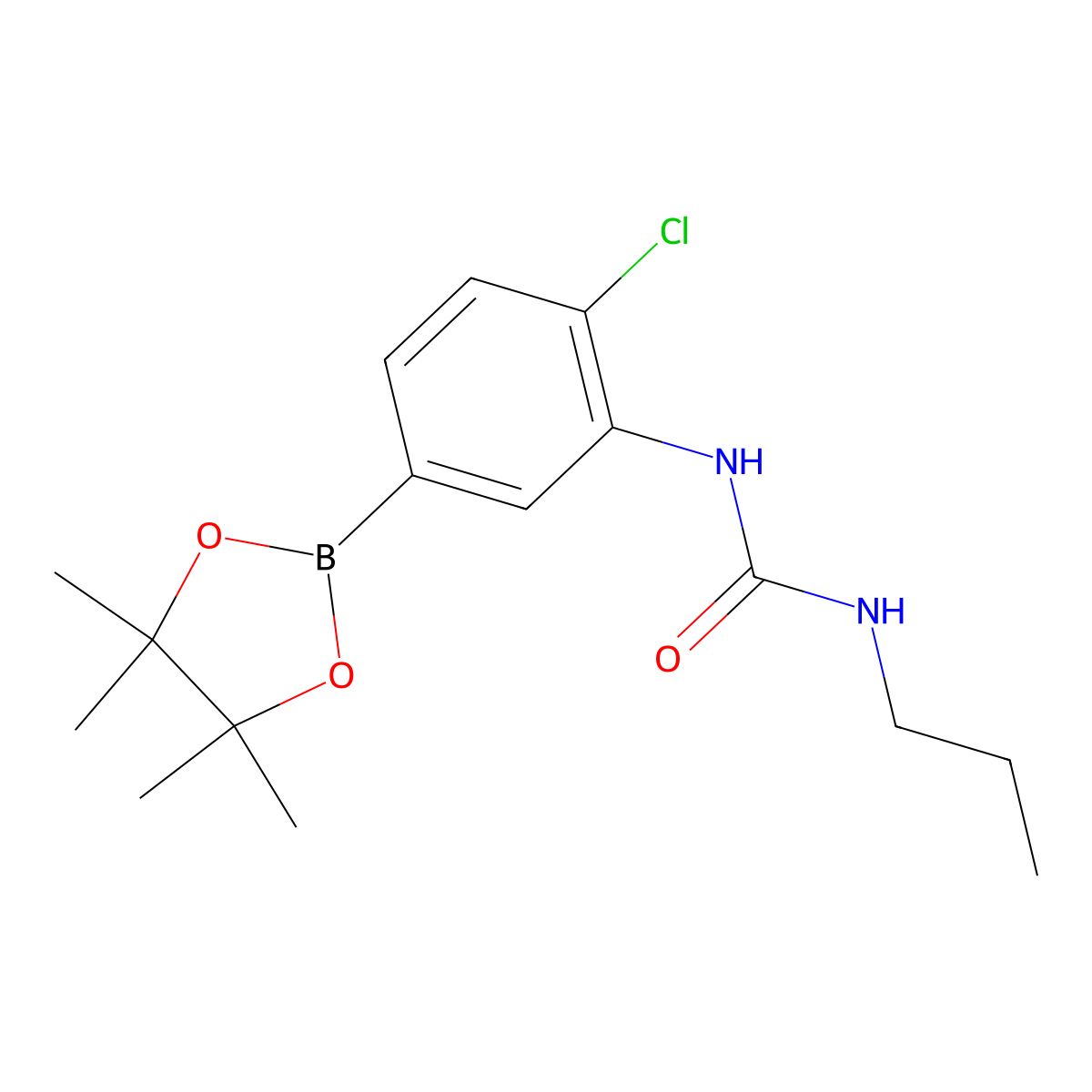 1-[2-Chloro-5-(tetramethyl-1,3,2-dioxaborolan-2-yl)phenyl]-3-propylurea molecular structure, CAS 2246682-09-5