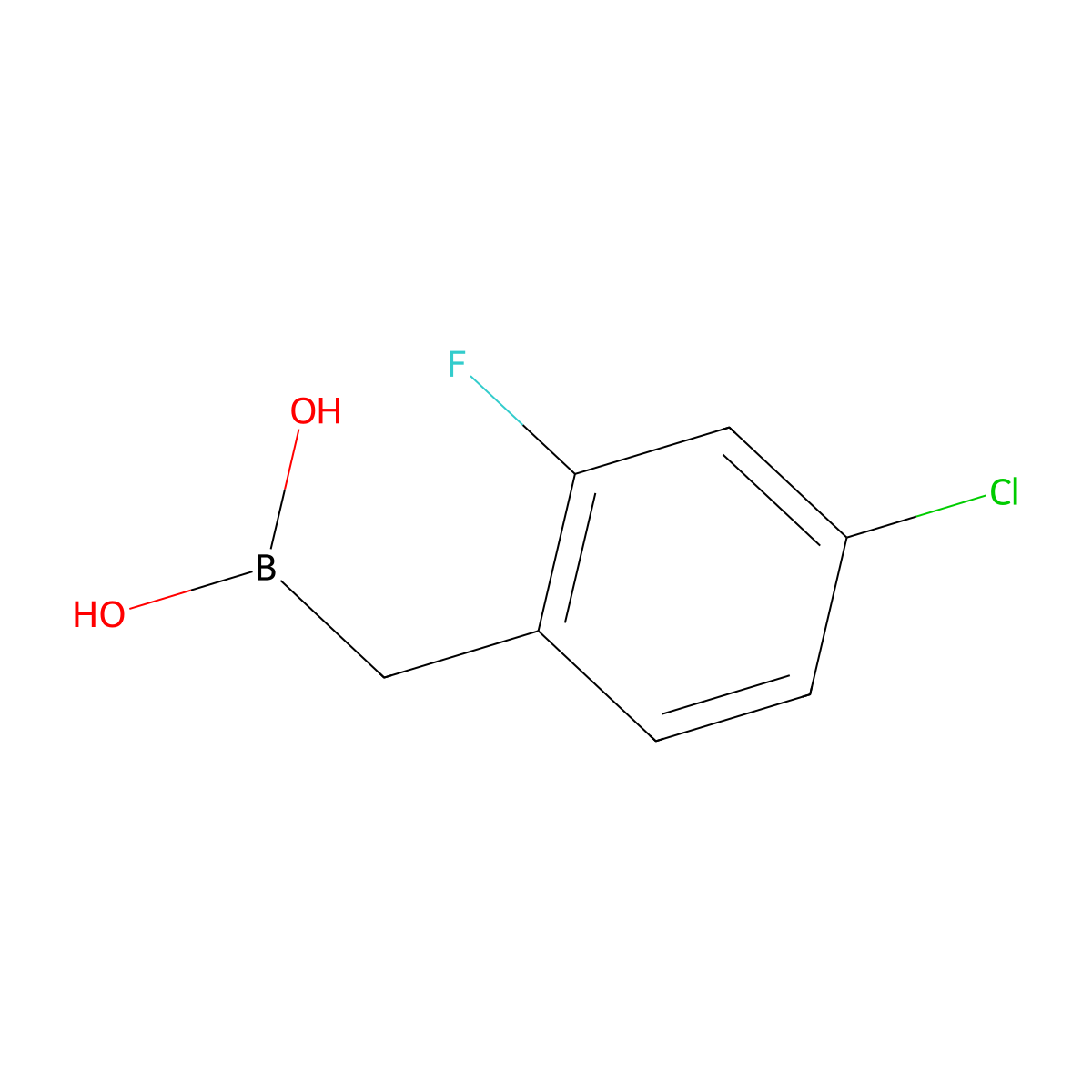 [(4-Chloro-2-fluorophenyl)methyl]boronic acid molecular structure, CAS 2246683-95-2