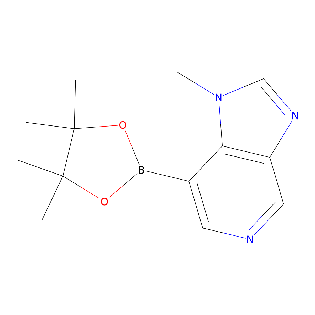 1-methyl-7-(tetramethyl-1,3,2-dioxaborolan-2-yl)-1H-imidazo[4,5-c]pyridine molecular structure, CAS 2246691-01-8