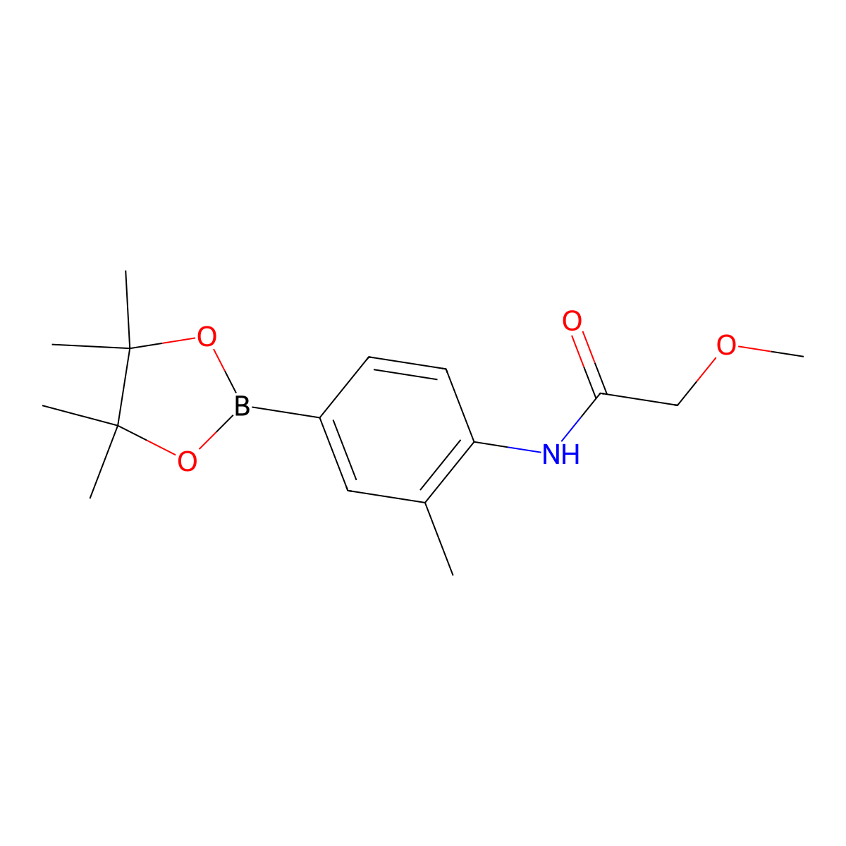 2-methoxy-N-[2-methyl-4-(tetramethyl-1,3,2-dioxaborolan-2-yl)phenyl]acetamide molecular structure, CAS 2246691-80-3