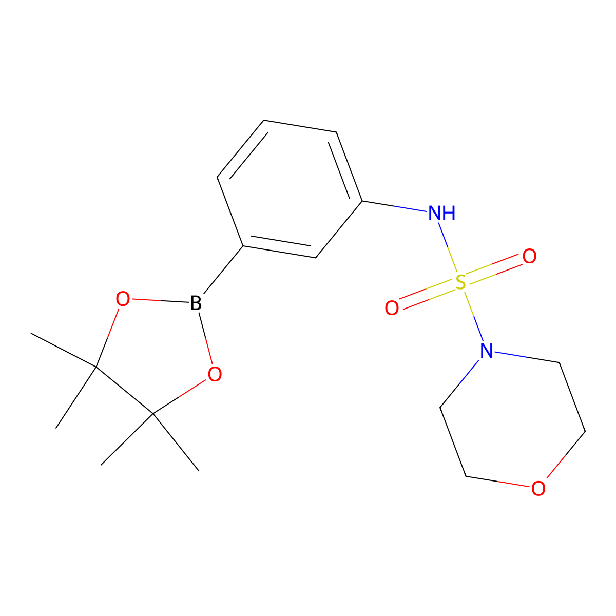 4-Morpholinesulfonamide, N-[3-(4,4,5,5-tetramethyl-1,3,2-dioxaborolan-2-yl)phenyl]- molecular structure, CAS 2246696-15-9