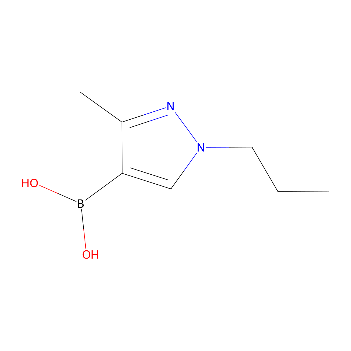 (3-methyl-1-propyl-1H-pyrazol-4-yl)boronic acid molecular structure, CAS 2246696-43-3