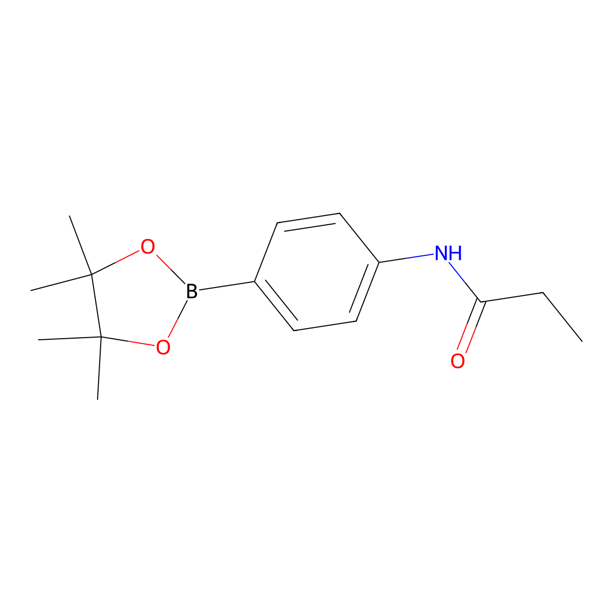 N-(4-(4,4,5,5-Tetramethyl-1,3,2-dioxaborolan-2-yl)phenyl)propionamide molecular structure, CAS 2246698-15-5