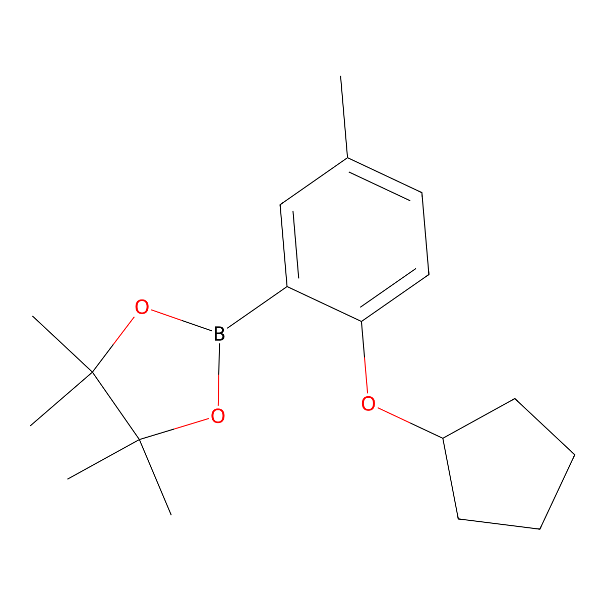2-[2-(Cyclopentyloxy)-5-methylphenyl]-4,4,5,5-tetramethyl-1,3,2-dioxaborolane molecular structure, CAS 2246703-32-0