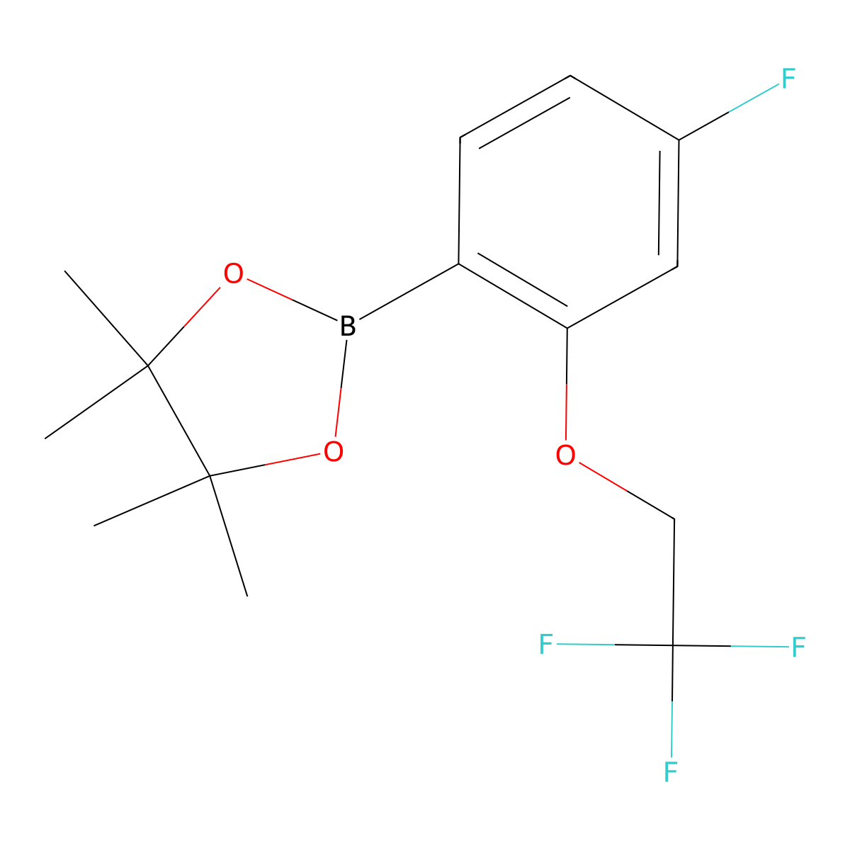2-(4-Fluoro-2-(2,2,2-trifluoroethoxy)phenyl)-4,4,5,5-tetramethyl-1,3,2-dioxaborolane molecular structure, CAS 2246704-61-8