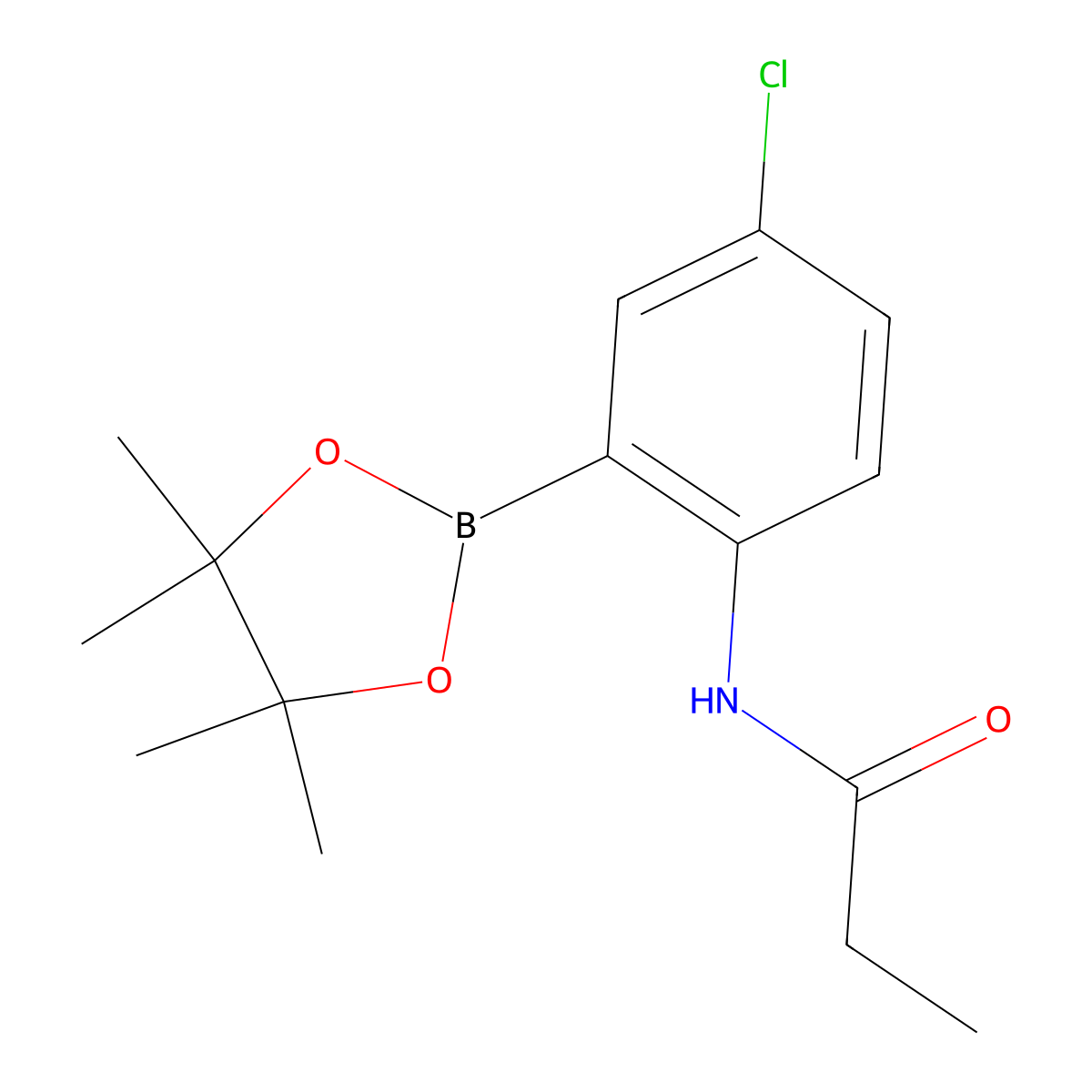 N-(4-chloro-2-(4,4,5,5-tetramethyl-1,3,2-dioxaborolan-2-yl)phenyl)propionamide molecular structure, CAS 2246705-51-9