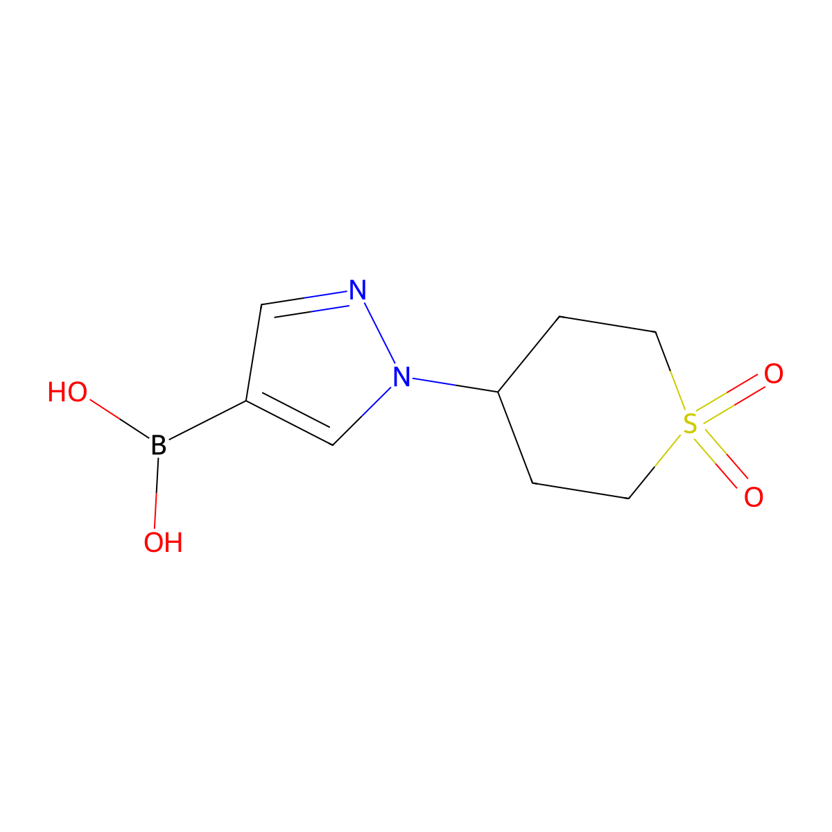 [1-(1,1-Dioxo-1lambda6-thian-4-yl)-1h-pyrazol-4-yl]boronic acid molecular structure, CAS 2246706-20-5