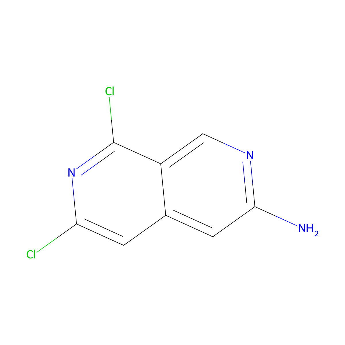 6,8-Dichloro-2,7-naphthyridin-3-amine molecular structure, CAS 2246719-66-2