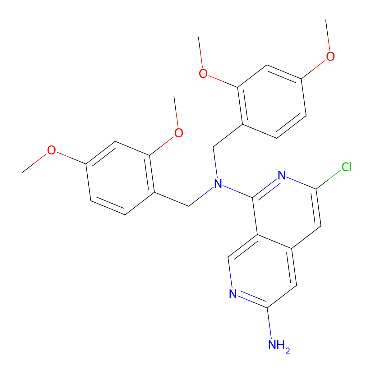 3-Chloro-N1,N1-bis(2,4-dimethoxybenzyl)-2,7-naphthyridine-1,6-diamine molecular structure, CAS 2246719-83-3