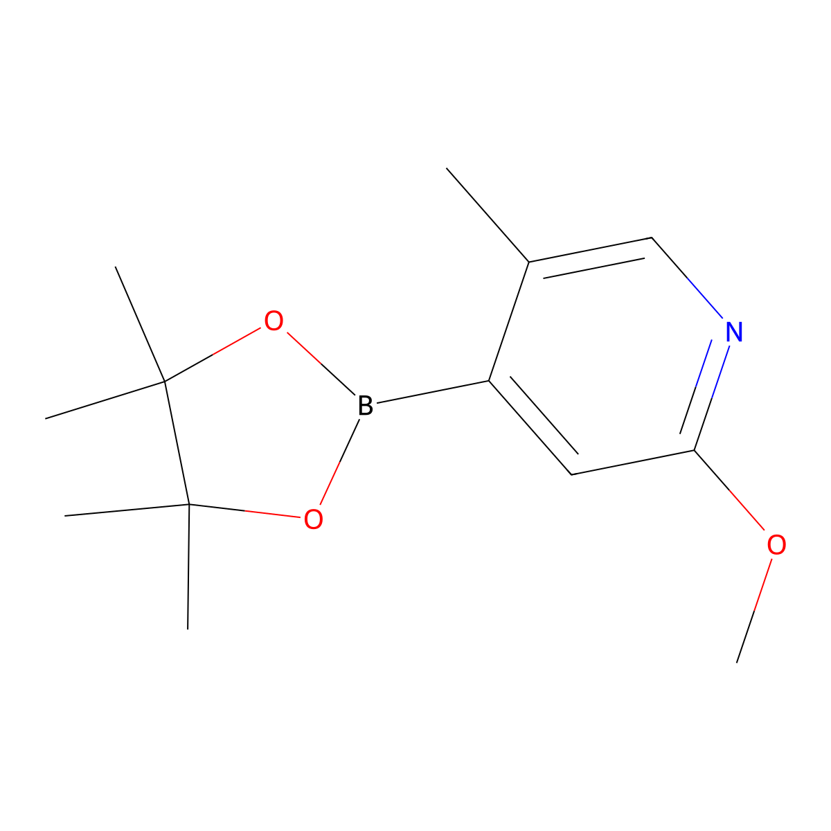 2-Methoxy-5-methyl-4-(4,4,5,5-tetramethyl-1,3,2-dioxaborolan-2-yl)pyridine molecular structure, CAS 2246720-33-0