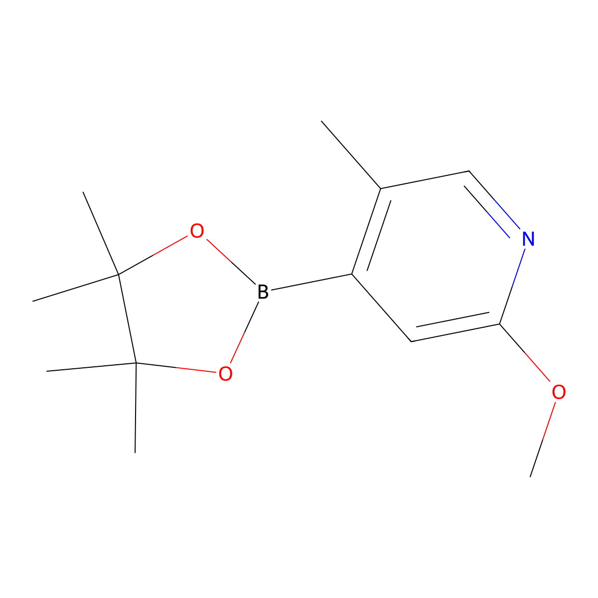 2-Methoxy-5-methyl-4-(4,4,5,5-tetramethyl-1,3,2-dioxaborolan-2-yl)pyridine molecular structure, CAS 2246720-33-0