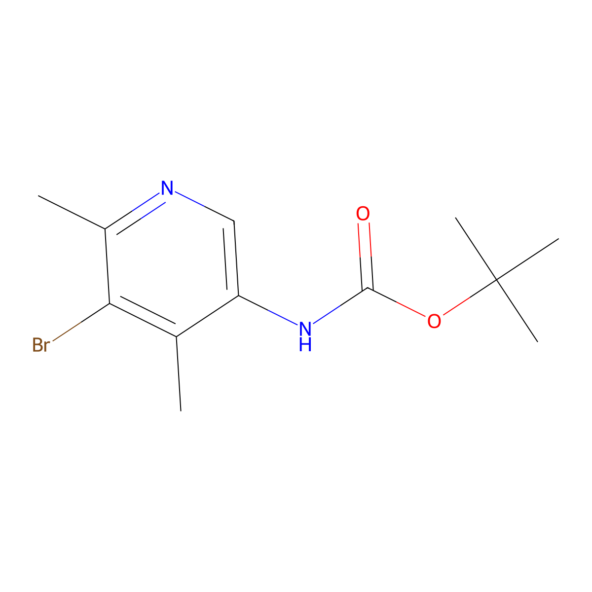 tert-butyl N-(5-bromo-4,6-dimethylpyridin-3-yl)carbamate molecular structure, CAS 2246721-67-3