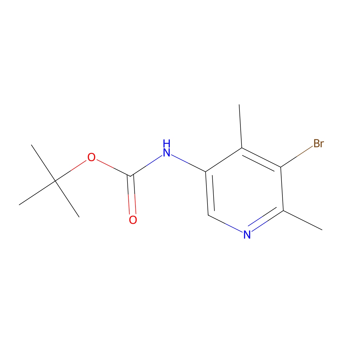 tert-butyl N-(5-bromo-4,6-dimethylpyridin-3-yl)carbamate molecular structure, CAS 2246721-67-3