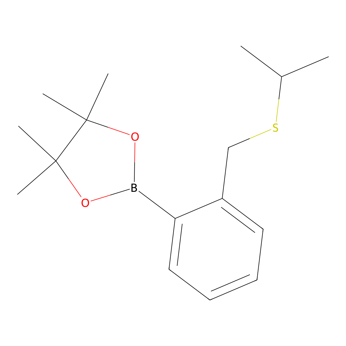 2-(S-Isopropylthiomethyl)phenyboronic acid, pinacol ester molecular structure, CAS 2246726-27-0