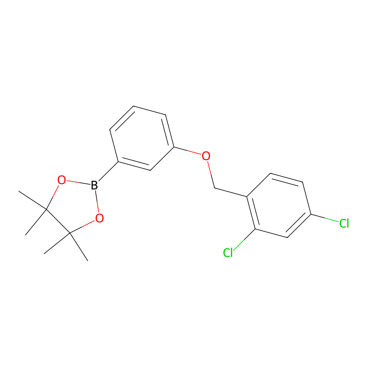 2-(3-((2,4-Dichlorobenzyl)oxy)phenyl)-4,4,5,5-tetramethyl-1,3,2-dioxaborolane molecular structure, CAS 2246728-07-2