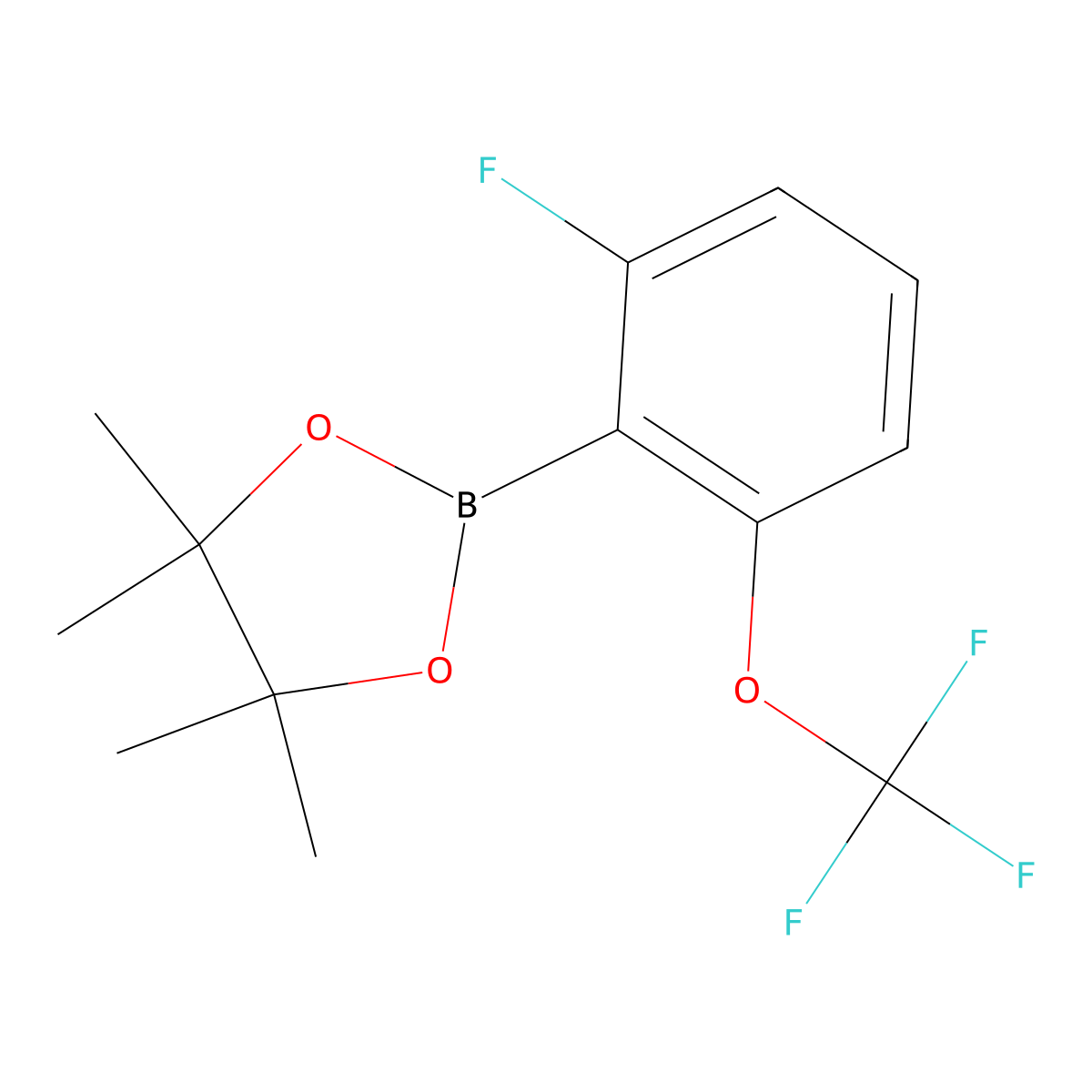 2-(2-Fluoro-6-(trifluoromethoxy)phenyl)-4,4,5,5-tetramethyl-1,3,2-dioxaborolane molecular structure, CAS 2246728-28-7
