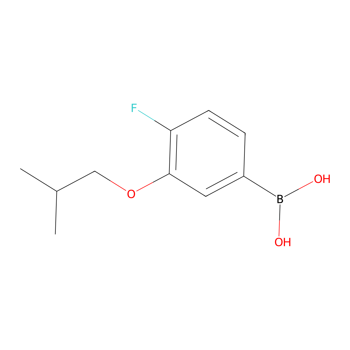 (4-Fluoro-3-isobutoxyphenyl)boronic acid molecular structure, CAS 2246729-55-3