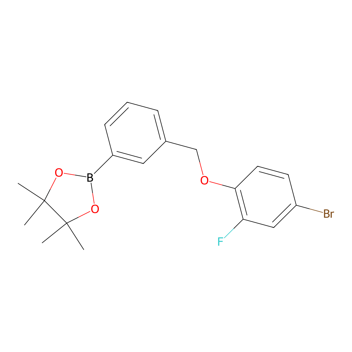 2-(3-((4-Bromo-2-fluorophenoxy)methyl)phenyl)-4,4,5,5-tetramethyl-1,3,2-dioxaborolane molecular structure, CAS 2246736-67-2