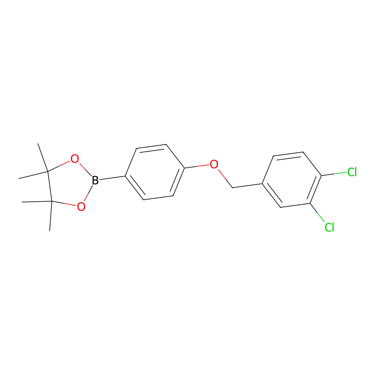 1,3,2-Dioxaborolane, 2-[4-[(3,4-dichlorophenyl)methoxy]phenyl]-4,4,5,5-tetramethyl- molecular structure, CAS 2246740-41-8